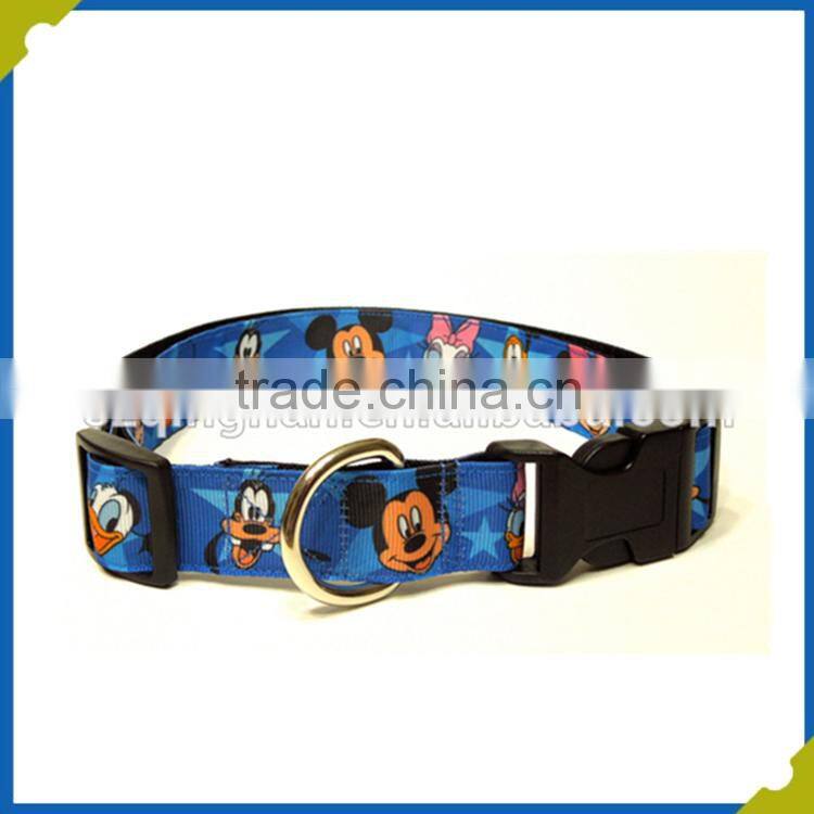 Manufacturer customized Pet Collars Leashes Type sublimation Polyester webbing dog collar leash