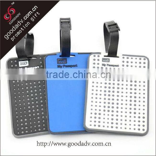 High quality soft rubber custom luggage tag for promotion