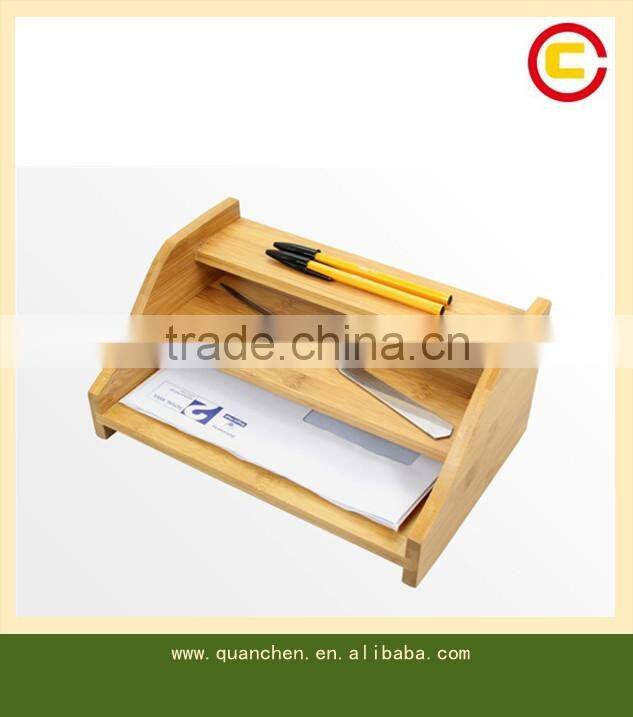 Bamboo Desk File Storage Organizer