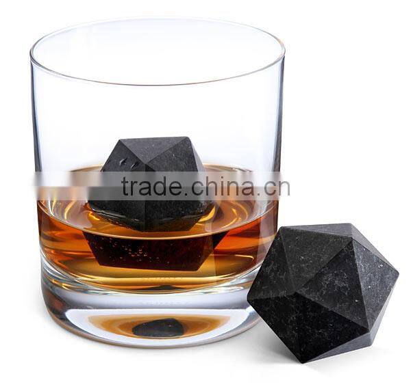 20mm Wholesale Ice Cube Whisky Stones Black Basalt Whisky Stones Bar Accessories Ice Cube Whisky Stones