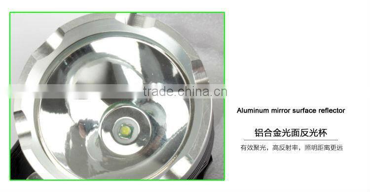 GOREAD Y50 Black Aluminum High bright rechargeable 1000lum T6 flashlight search light