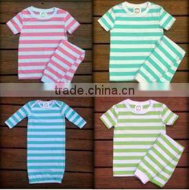 100 % Organic cotton kids striped Pajamas kids christmas pajamas wholesale