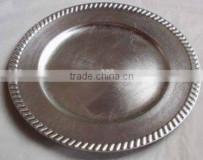 13' PP silver charger plates