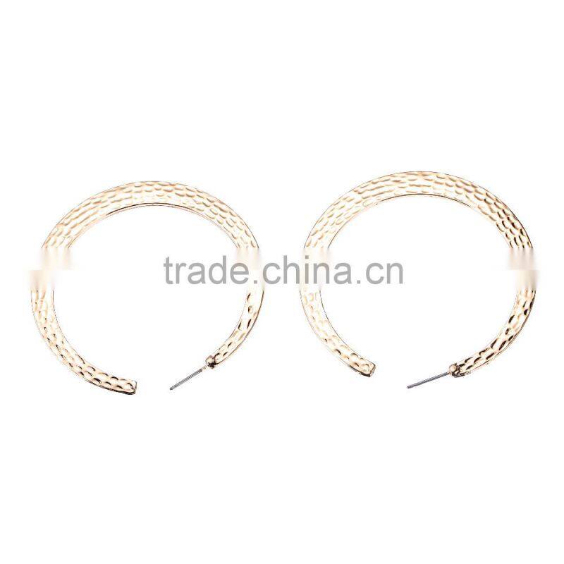 Fashion & Cheap Jewelry South Africa style gold plated hammering effect chunky huggie earrings
