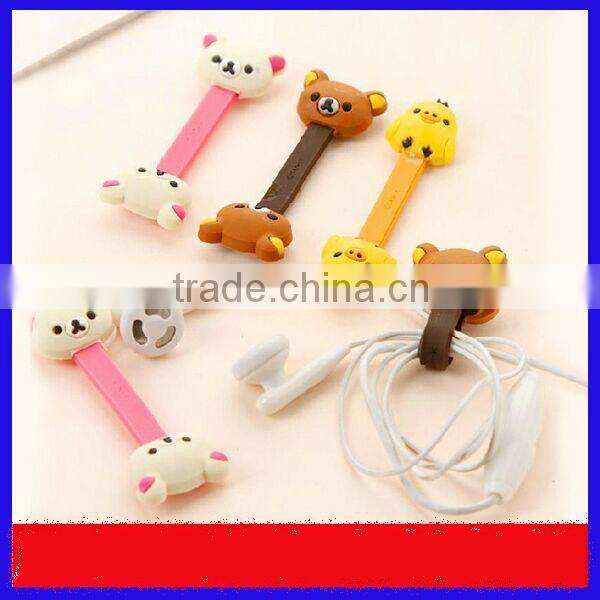 2014 Fashion fish bone shape silicone earphone cable winder