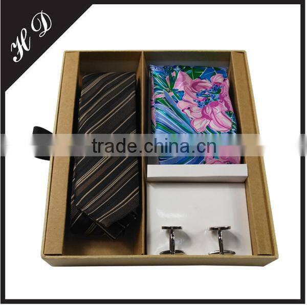 Tie Cufflink Pocket Square Set Gift Packing Box