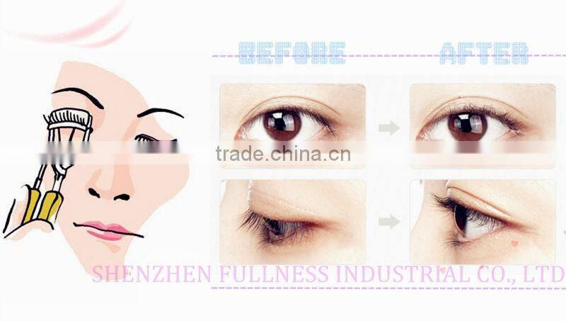 high quality professional eyelash curler with silicon handle and pad in neon color cosmetic eyelash curler