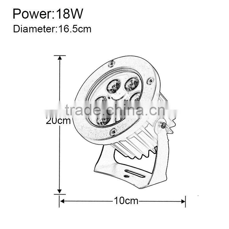 factory price dimmable 18w aluminum outdoor led spot light