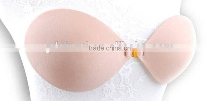 Seamless Adhesive Pink Sponge Front Closure Push Up Nipple Bra