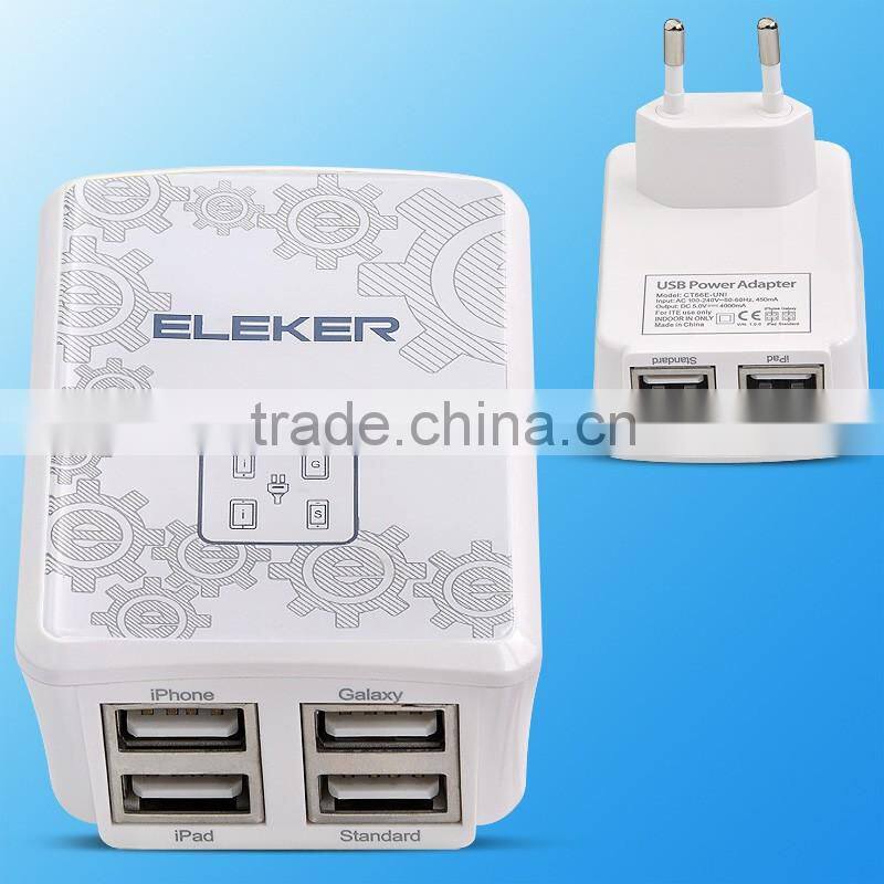 Factory OEM 4.8A Multiple 4 Port USB Wall Charger Charging Travel Power Adapter Portable Travel Charger