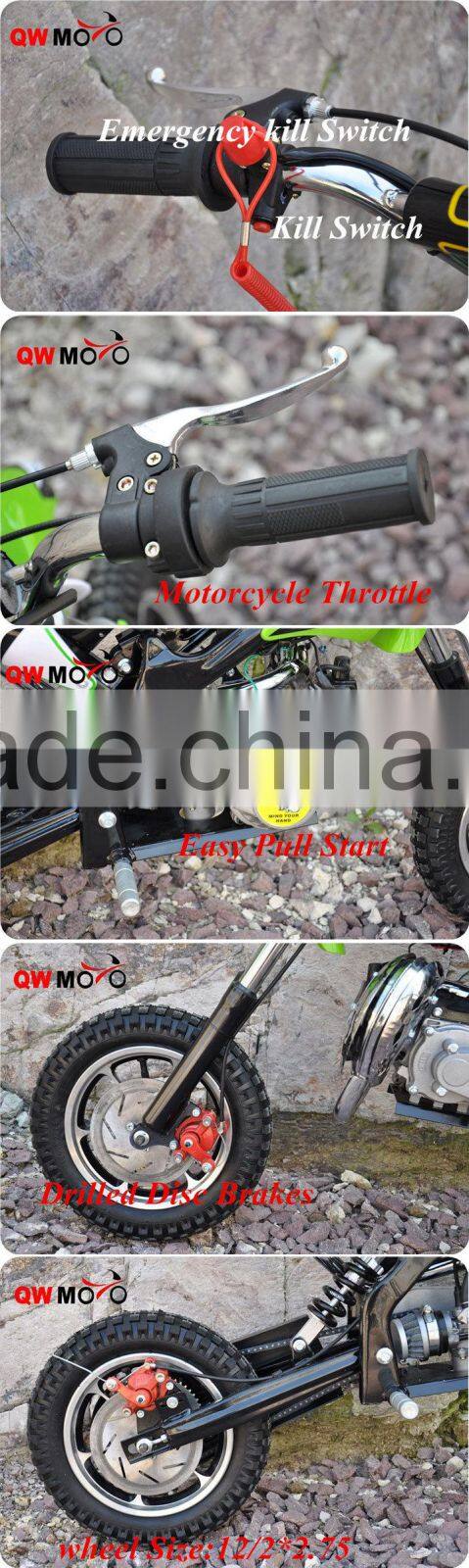 QWMOTO CE High Performance with Easy Pull Start 49cc Mini Moto Dirt Bike Type 49cc Mini kids Pit bike for sale
