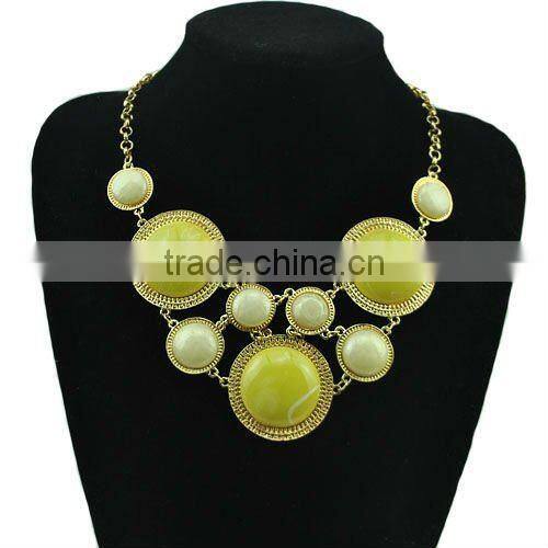 Luxurious blue stone embedded choker necklace, gold tone necklace