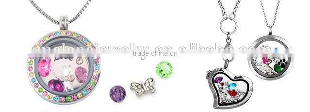 316L stainless steel mixcolor enamel lanyard screw floating charm glass locket