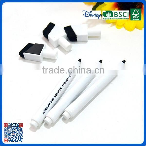 hot sale refullable empty whiteboard marker pen with brush