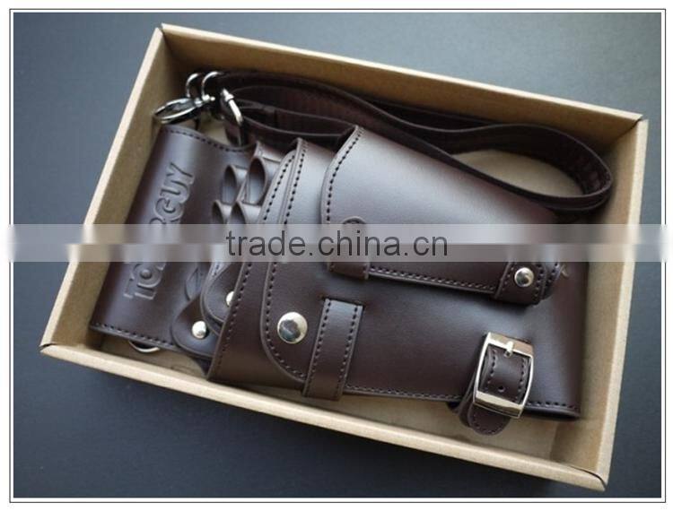2015 factory customized barber waist bag,barber waist case,barber leather waist bag
