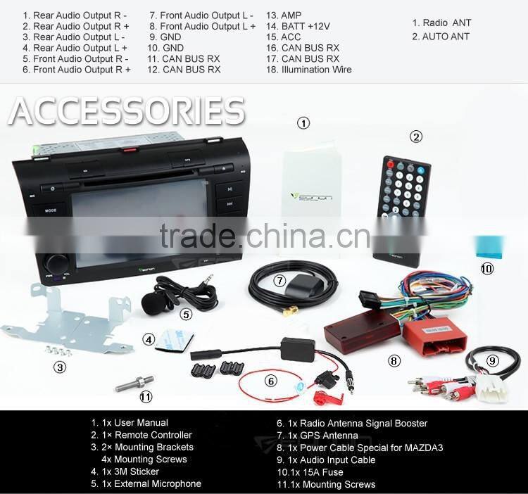 EONON D5151Z 7" Digital Touch Screen Car DVD Player with Built-in GPS For Mazda 3