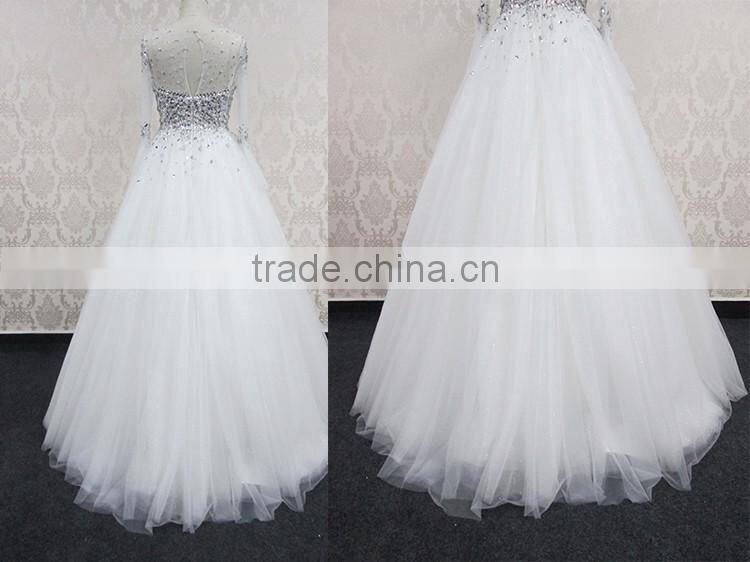 WD7 Hot Sale Senior Hand-made Grade A crystal and beaded Wedding Dresses