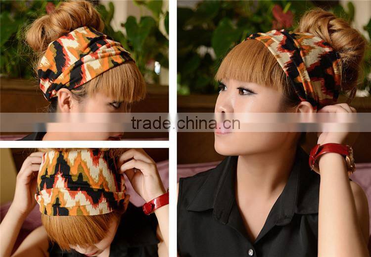 2015 beautiful fashion Wholesale cutton fabric hair accessories, multi color headband