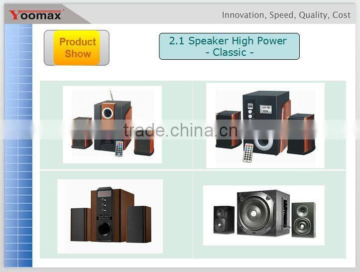 China 3.1 home theater speaker system - high power,USB,SD,FM remote control,LED Display