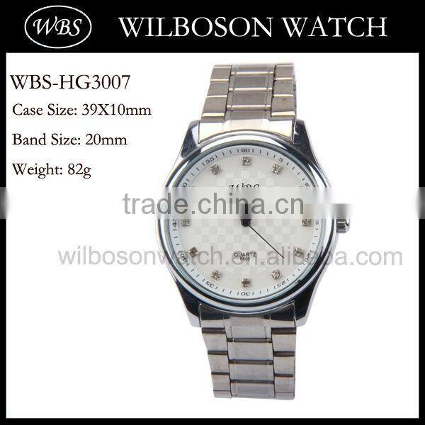 Japan movt quartz watch stainless steel back