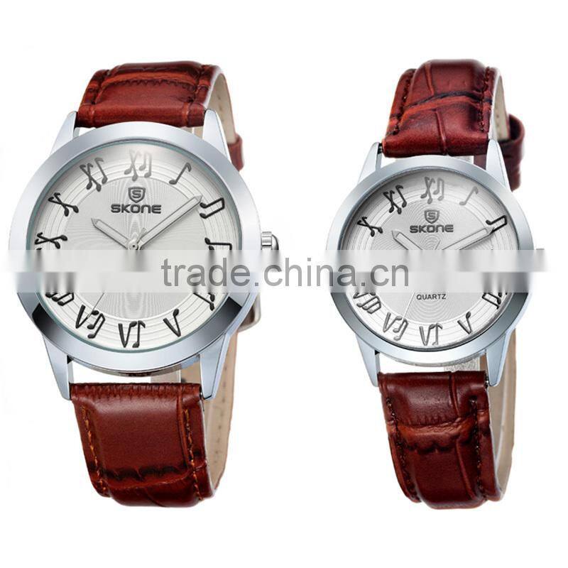 low MOQ cheap price watch Elegant white dial couple watch for wedding gifts