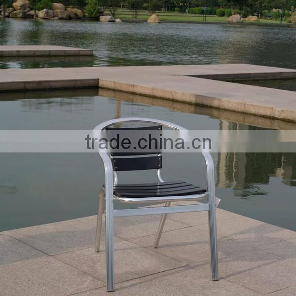 aluminum furniture modern design relaxing wooden stacking garden chair YC050