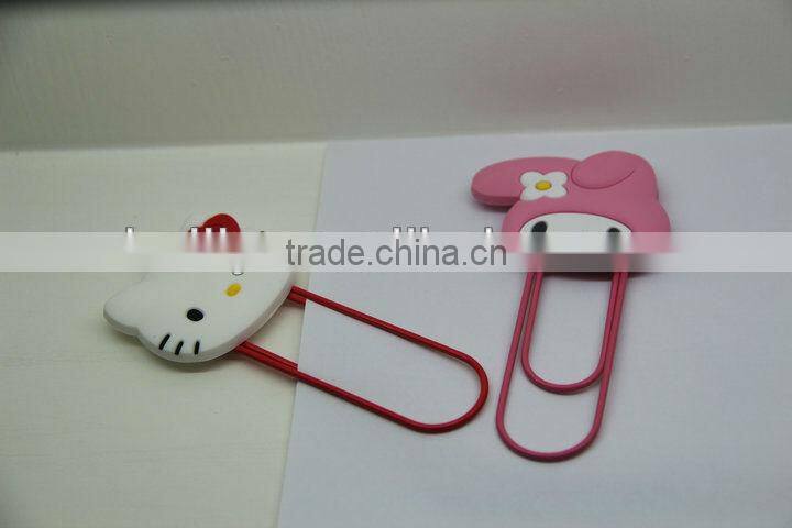NEW silicone cute Cartoon Cat Paperclip Bookmark Paper Clips