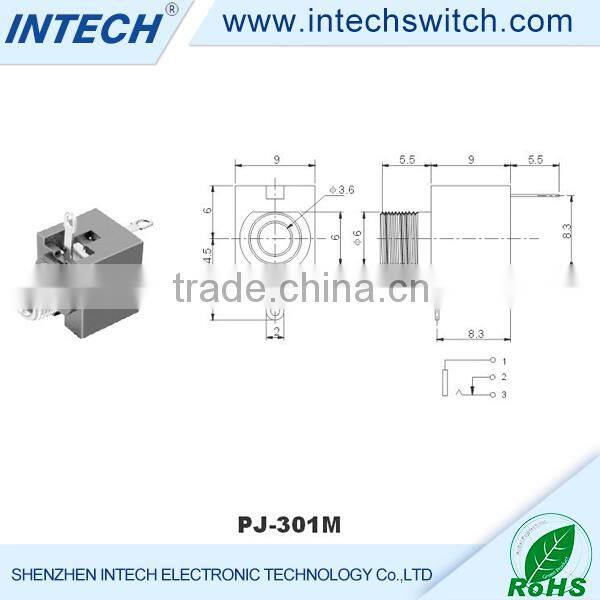 DC 30V 0.5A high quality 2.5 phone jack