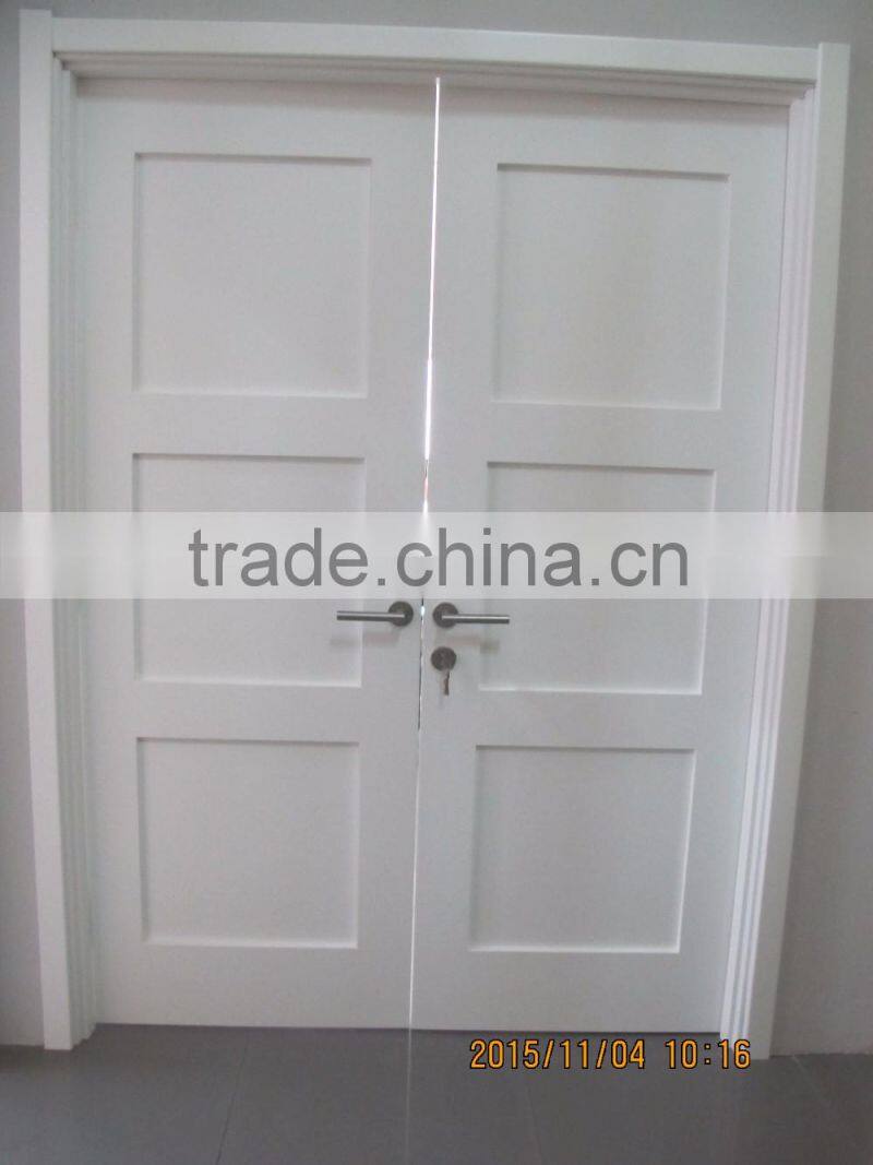 Wooden double panel doors design