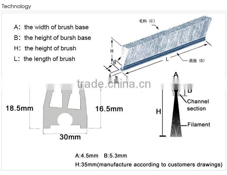 Hot sale Elastic Escalator Deflector Safety Brush Deflector Skirt Brush
