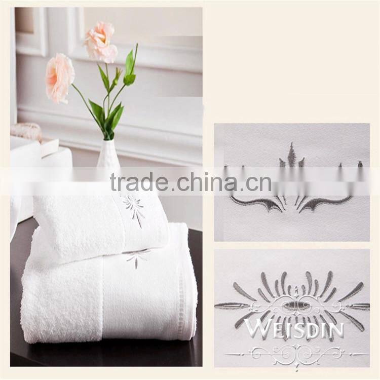 Manufacter 100% cotton towel set by embroidery your designs for sale