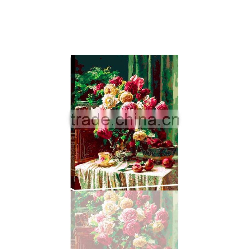 diy 038 DIY digital canvas abstract flower acrylic painting by number for bedroom