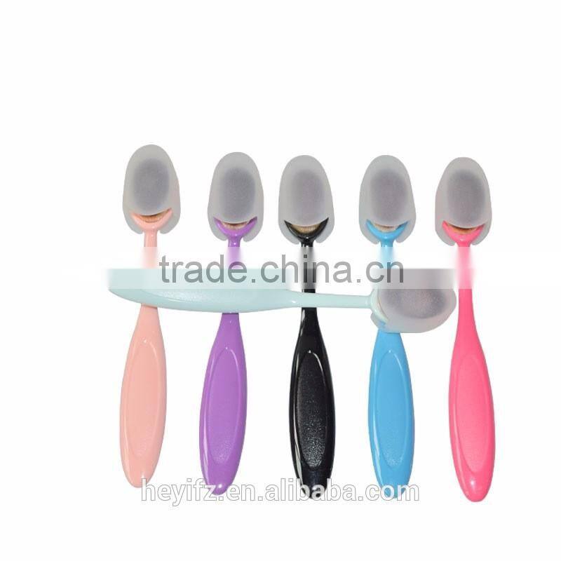 2016 Best Seller Colorful Handle Toothbrush Shape Foundation Brush BB Cream Brush With Cover Lid