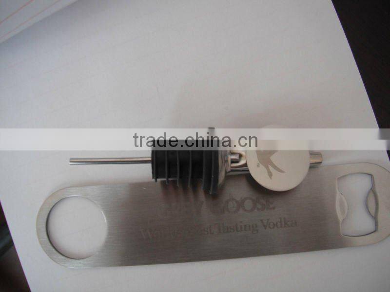 stainless steel wine corkscrew, flat bottle opener