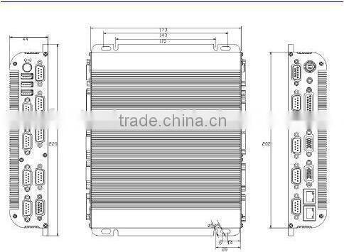 Intel D525 CPU Atom dual-core 1.8G 2*VGA 1*14DIO 2LAN 3*USB 14*COM buy computer embedded system in china