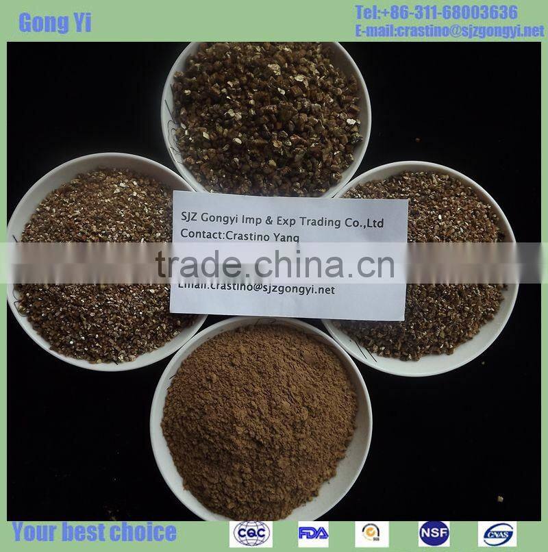 high quality raw gold vermiculite in 1-3mm with 8 times expanded