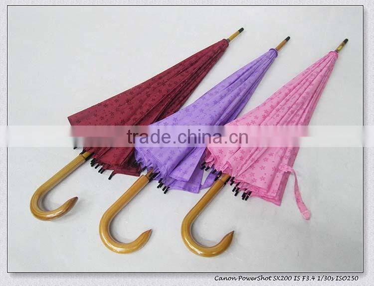 Assorted colors straight umbrella with crook handle