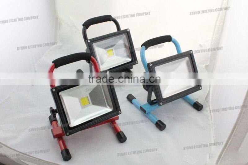 10w 20w 30w portable led luminaire rechargeable flood light