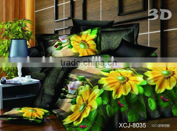 3D floral duvet cover set 5D bedding polyester fabric