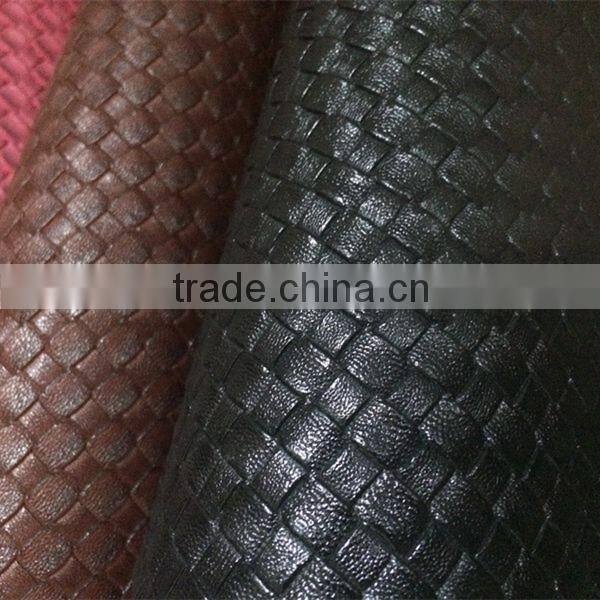 Weave embossed PVC leather sofa fabric material prices with good quality