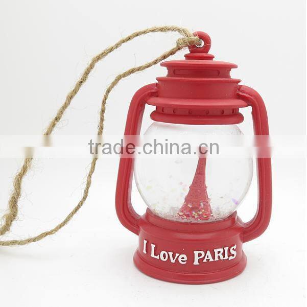 2015 fresh design led latern snow globe for wedding gifts Eiffel Tower love story theme
