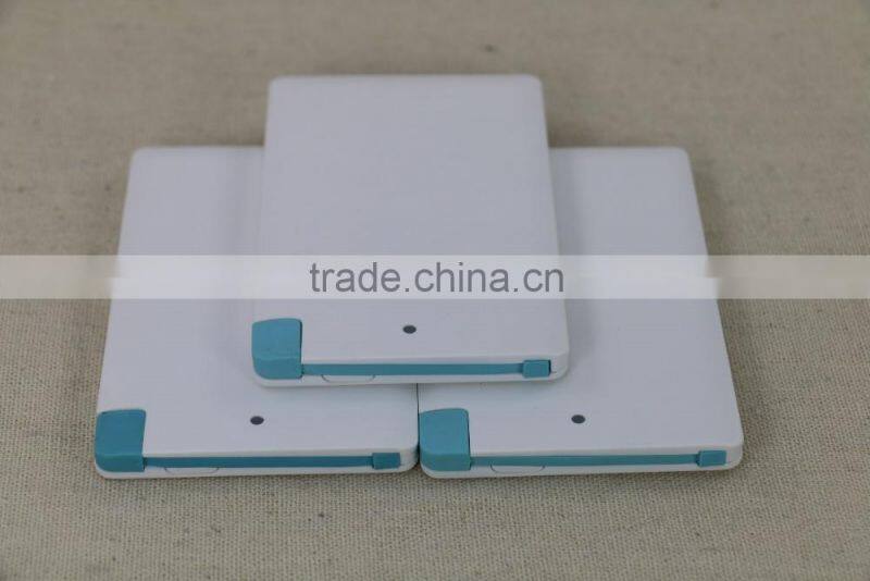 wholesale ultra thin rechargeable credit card power bank 2500mah