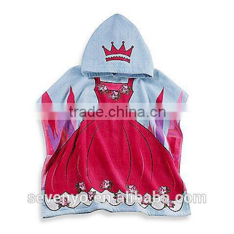 100% cotton reactive print cartoon image hooded towel