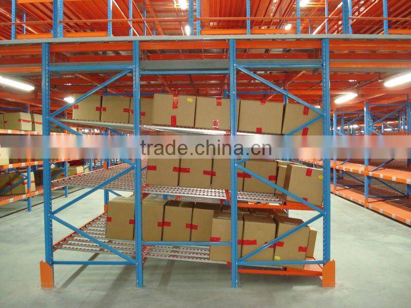 Industrial gravity flow shelves