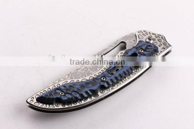 OEM 5Cr15 folding knife with nylon sheath and gift box