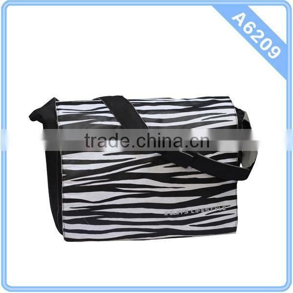 zebra printing laptop messenger bag