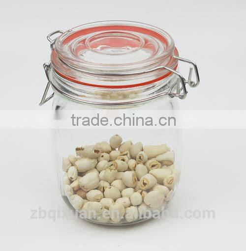 750ml Airght Glass Jar for Canning with Glass Lid &Silicon Ring