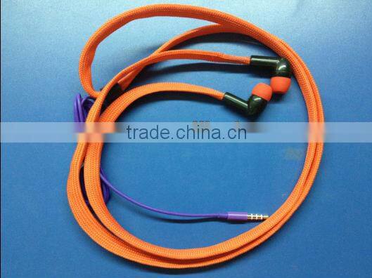 Colorful waterproof professional shoelace earphones&earbud from shantou factory