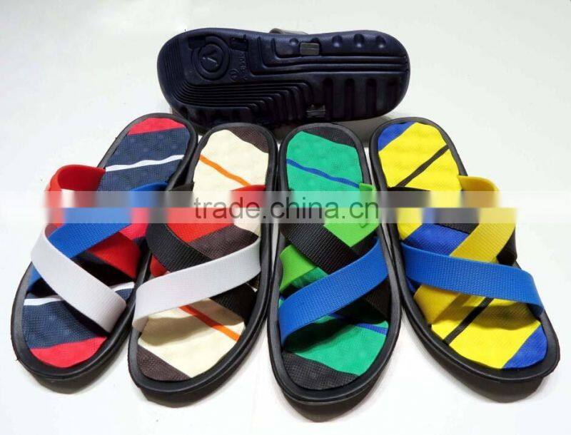 man slippers with PVC upper and EVA sole