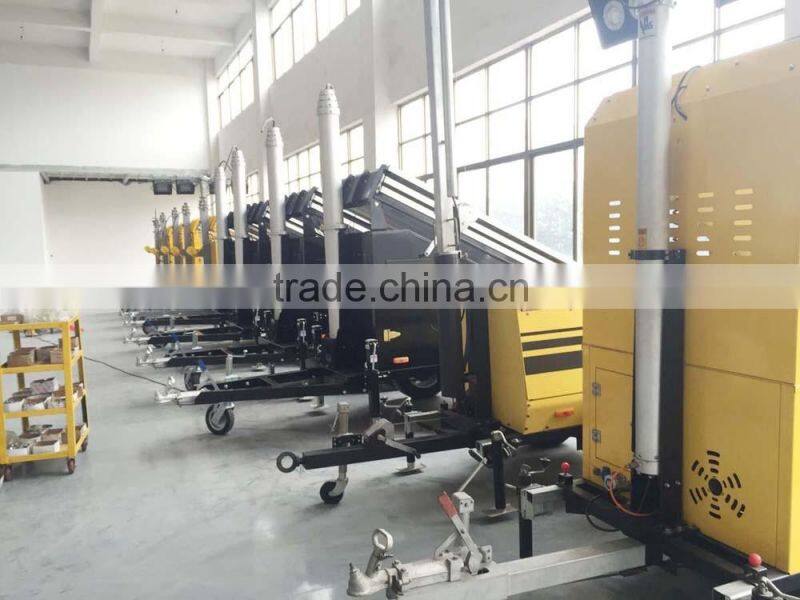 Solar panel light tower for construction